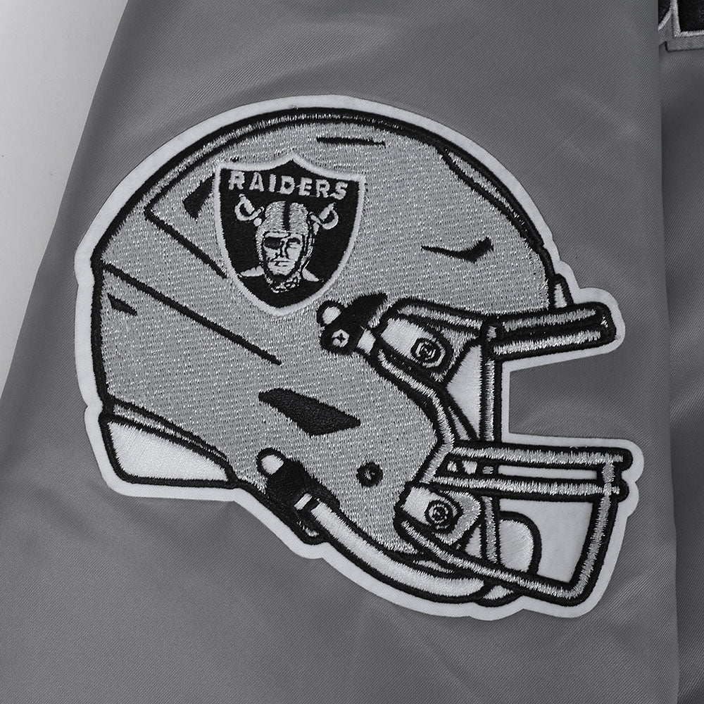NFL LAS VEGAS RAIDERS SOUVENIR MEN'S SATIN JACKET (GRAY)