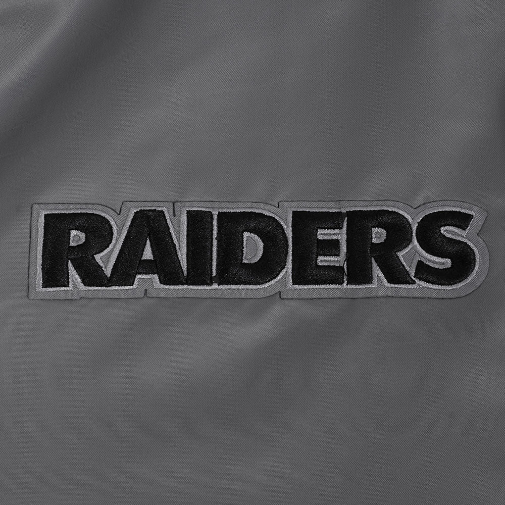 NFL LAS VEGAS RAIDERS SOUVENIR MEN'S SATIN JACKET (GRAY)