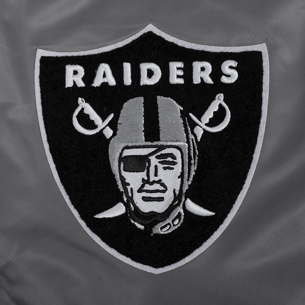 NFL LAS VEGAS RAIDERS SOUVENIR MEN'S SATIN JACKET (GRAY)