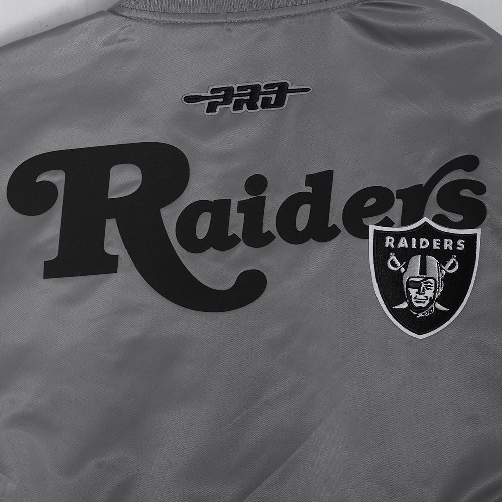 NFL LAS VEGAS RAIDERS SOUVENIR MEN'S SATIN JACKET (GRAY)