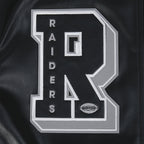 NFL LAS VEGAS RAIDERS BEST OF BLOUSON COLLÉGIAL EN CUIR POUR HOMME (NOIR/BLANC)