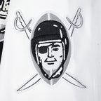 NFL LAS VEGAS RAIDERS BEST OF BLOUSON COLLÉGIAL EN CUIR POUR HOMME (NOIR/BLANC)