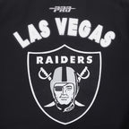 NFL LAS VEGAS RAIDERS BLOUSON PRO GAME DAY EN MAILLE DOUBLE POUR HOMME (NOIR/ARGENT/BLANC)