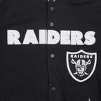 NFL LAS VEGAS RAIDERS BLOUSON PRO GAME DAY EN MAILLE DOUBLE POUR HOMME (NOIR/ARGENT/BLANC)