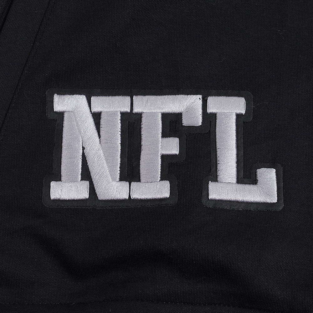 NFL LAS VEGAS RAIDERS BLOUSON PRO GAME DAY EN MAILLE DOUBLE POUR HOMME (NOIR/ARGENT/BLANC)