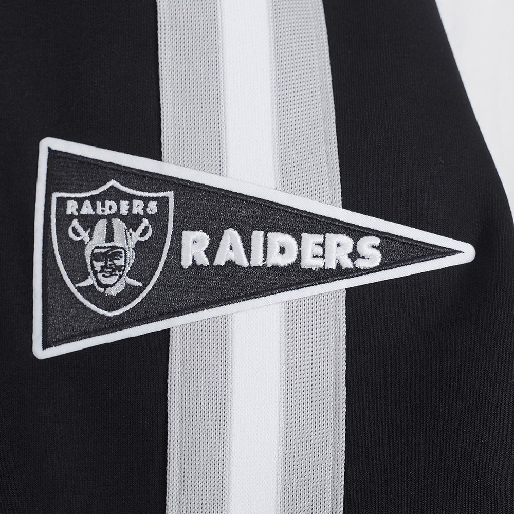 NFL LAS VEGAS RAIDERS BLOUSON PRO GAME DAY EN MAILLE DOUBLE POUR HOMME (NOIR/ARGENT/BLANC)