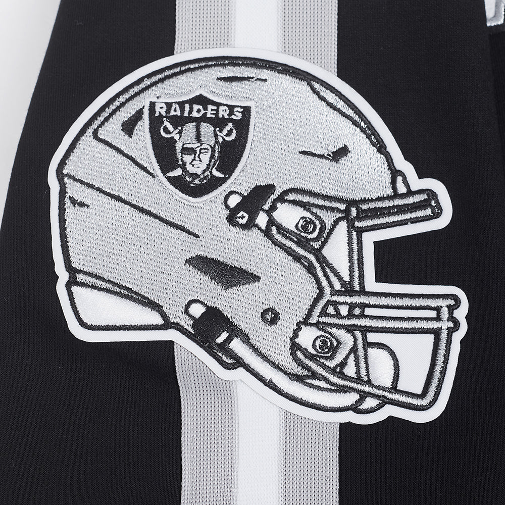 NFL LAS VEGAS RAIDERS BLOUSON PRO GAME DAY EN MAILLE DOUBLE POUR HOMME (NOIR/ARGENT/BLANC)