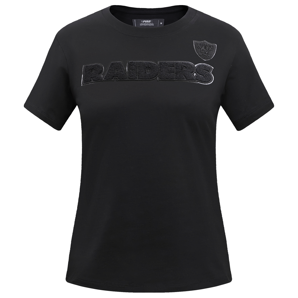 NFL LAS VEGAS RAIDERS TRIPLE BLACK T-SHIRT AJUSTÉ POUR FEMME (TRIPLE NOIR)