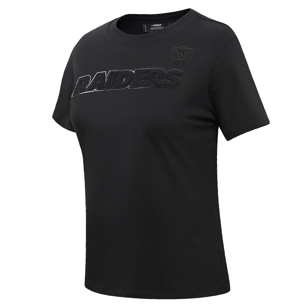 NFL LAS VEGAS RAIDERS TRIPLE BLACK T-SHIRT AJUSTÉ POUR FEMME (TRIPLE NOIR)