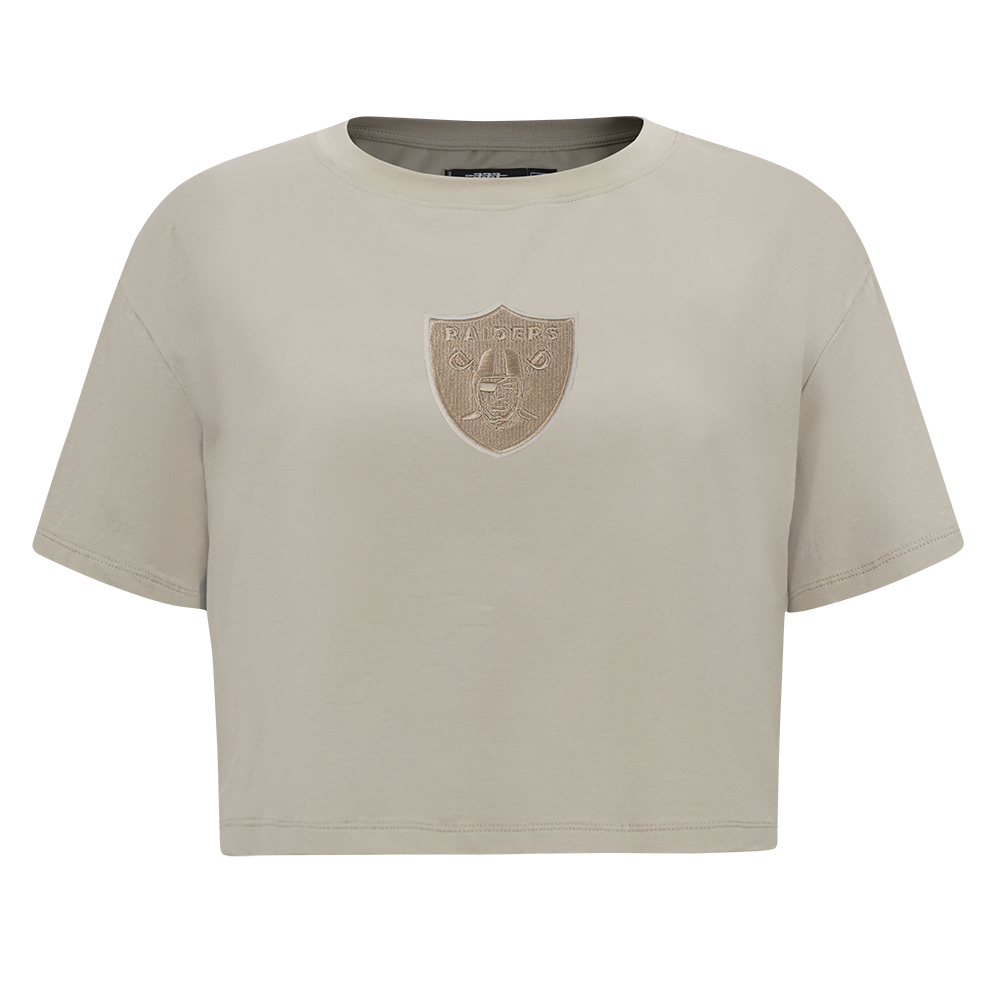 NFL LAS VEGAS RAIDERS WINGSPAN WOMEN'S SJ BOXY TEE (TAUPE)