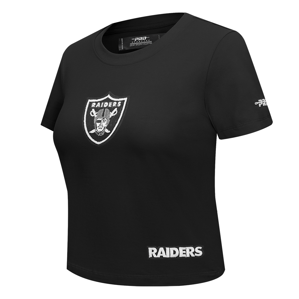 NFL LAS VEGAS RAIDERS GAME DAY CLASSICS WOMEN'S SINGLE JERSEY BABY DOLL TEE (BLACK)