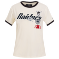 NFL LAS VEGAS RAIDERS RETRO CASCADE WOMEN'S RINGER TEE (EGGSHELL/ BLACK)