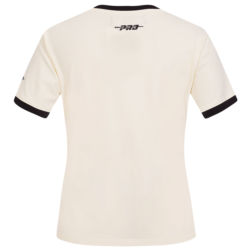NFL LAS VEGAS RAIDERS RETRO CASCADE WOMEN'S RINGER TEE (EGGSHELL/ BLACK)