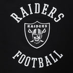 NFL LAS VEGAS RAIDERS CREST EMBLEM T-SHIRT EN JERSEY SIMPLE À COUPE CARRÉE POUR FEMME (NOIR)