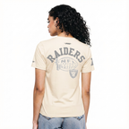 NFL LAS VEGAS RAIDERS STREET TEAM T-SHIRT EN JERSEY SIMPLE À COUPE AJUSTÉE POUR FEMME (COQUILLE D'ŒUF)