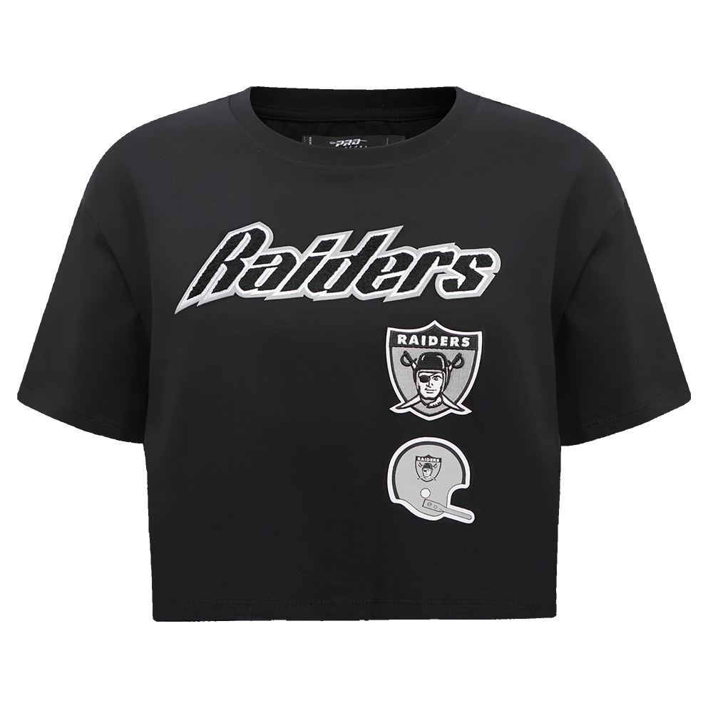 NFL OAKLAND RAIDERS RETRO CLASSIC WOMEN'S BOXY TEE (BLACK)