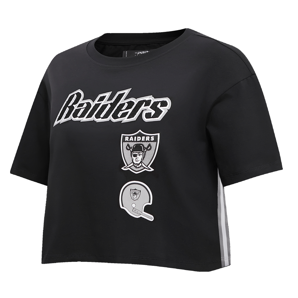 NFL OAKLAND RAIDERS RETRO CLASSIC WOMEN'S BOXY TEE (BLACK)