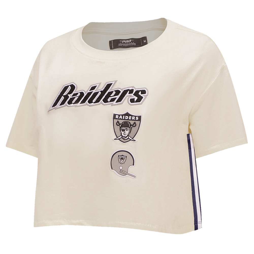 NFL OAKLAND RAIDERS RETRO CLASSIC WOMEN'S BOXY TEE (EGGSHELL)