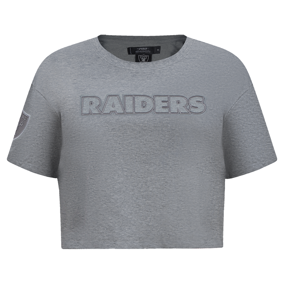 NFL LAS VEGAS RAIDERS NEUTRAL T-SHIRT EN JERSEY SIMPLE À COUPE CARRÉE (GRIS CHINÉ FONCÉ)