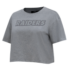 NFL LAS VEGAS RAIDERS NEUTRAL T-SHIRT EN JERSEY SIMPLE À COUPE CARRÉE (GRIS CHINÉ FONCÉ)