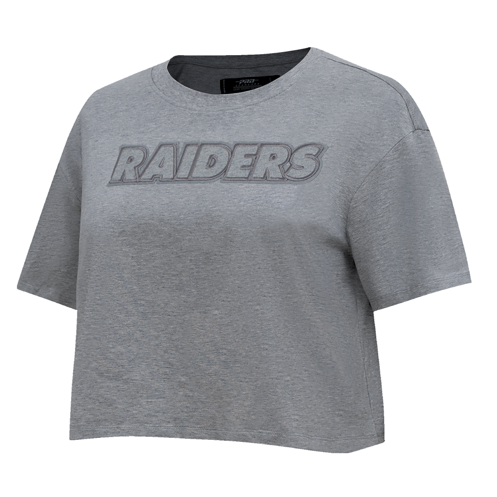 NFL LAS VEGAS RAIDERS NEUTRAL T-SHIRT EN JERSEY SIMPLE À COUPE CARRÉE (GRIS CHINÉ FONCÉ)