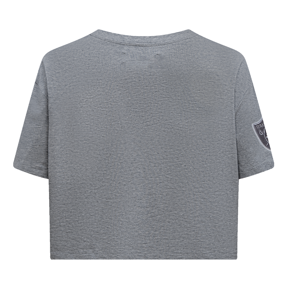 NFL LAS VEGAS RAIDERS NEUTRAL T-SHIRT EN JERSEY SIMPLE À COUPE CARRÉE (GRIS CHINÉ FONCÉ)