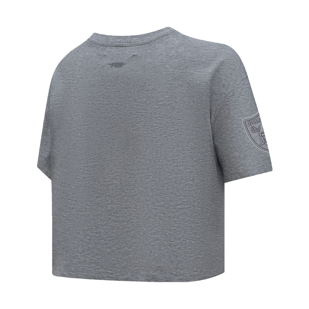 NFL LAS VEGAS RAIDERS NEUTRAL T-SHIRT EN JERSEY SIMPLE À COUPE CARRÉE (GRIS CHINÉ FONCÉ)