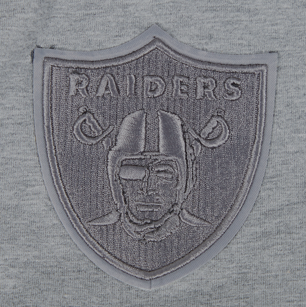 NFL LAS VEGAS RAIDERS NEUTRAL T-SHIRT EN JERSEY SIMPLE À COUPE CARRÉE (GRIS CHINÉ FONCÉ)