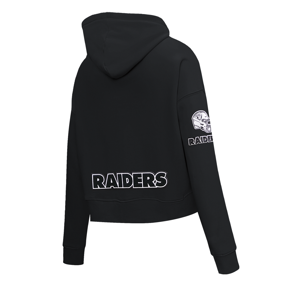 NFL LAS VEGAS RAIDERS CLASSIC WOMEN'S CROPPED PULLOVER HOODIE (BLACK)