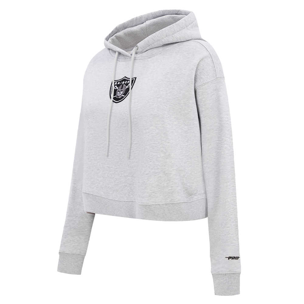 NFL LAS VEGAS RAIDERS CLASSIC WOMEN'S CROPPED PULLOVER HOODIE (HEATHER GREY)