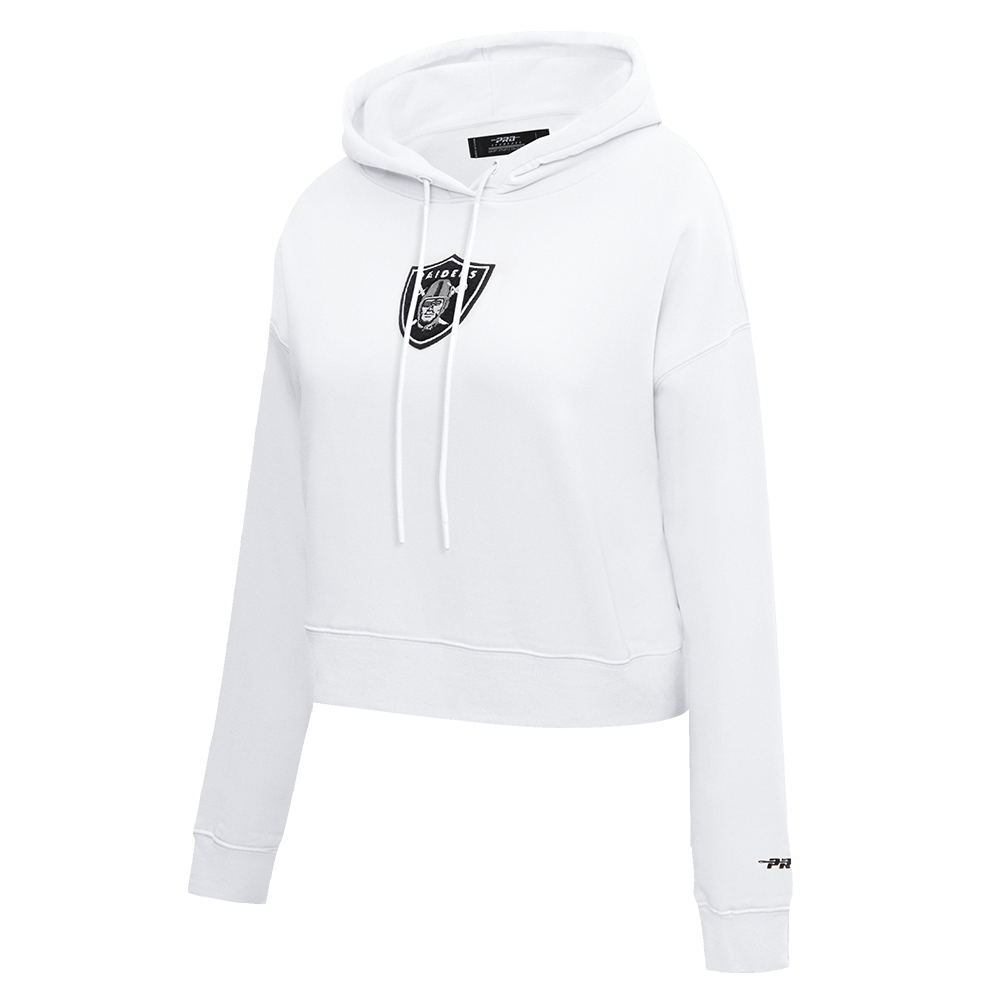 NFL LAS VEGAS RAIDERS CLASSIC WOMEN'S CROPPED PULLOVER HOODIE (WHITE)