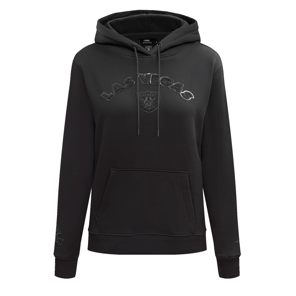 NFL OAKLAND RAIDERS TRIPLE BLACK WOMEN'S PULLOVER HOODIE (TRIPLE BLACK)