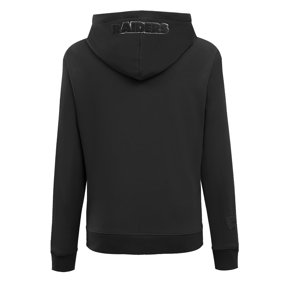 NFL OAKLAND RAIDERS TRIPLE BLACK WOMEN'S PULLOVER HOODIE (TRIPLE BLACK)