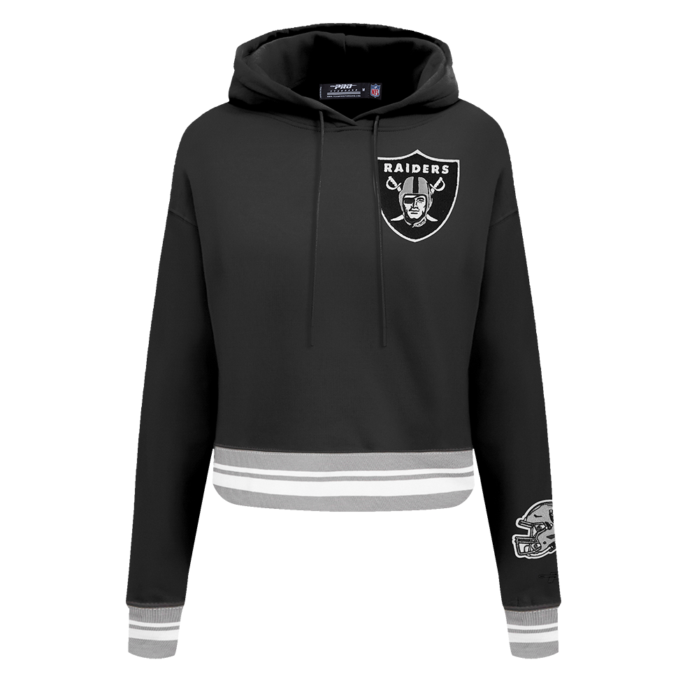NFL LAS VEGAS RAIDERS CHANDAIL À CAPUCHON MASHUP COURT CÔTELÉ POUR FEMME (NOIR/GRIS)