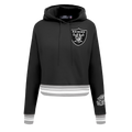 NFL LAS VEGAS RAIDERS CHANDAIL À CAPUCHON MASHUP COURT CÔTELÉ POUR FEMME (NOIR/GRIS)