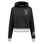 NFL LAS VEGAS RAIDERS CHANDAIL À CAPUCHON MASHUP COURT CÔTELÉ POUR FEMME (NOIR/GRIS)