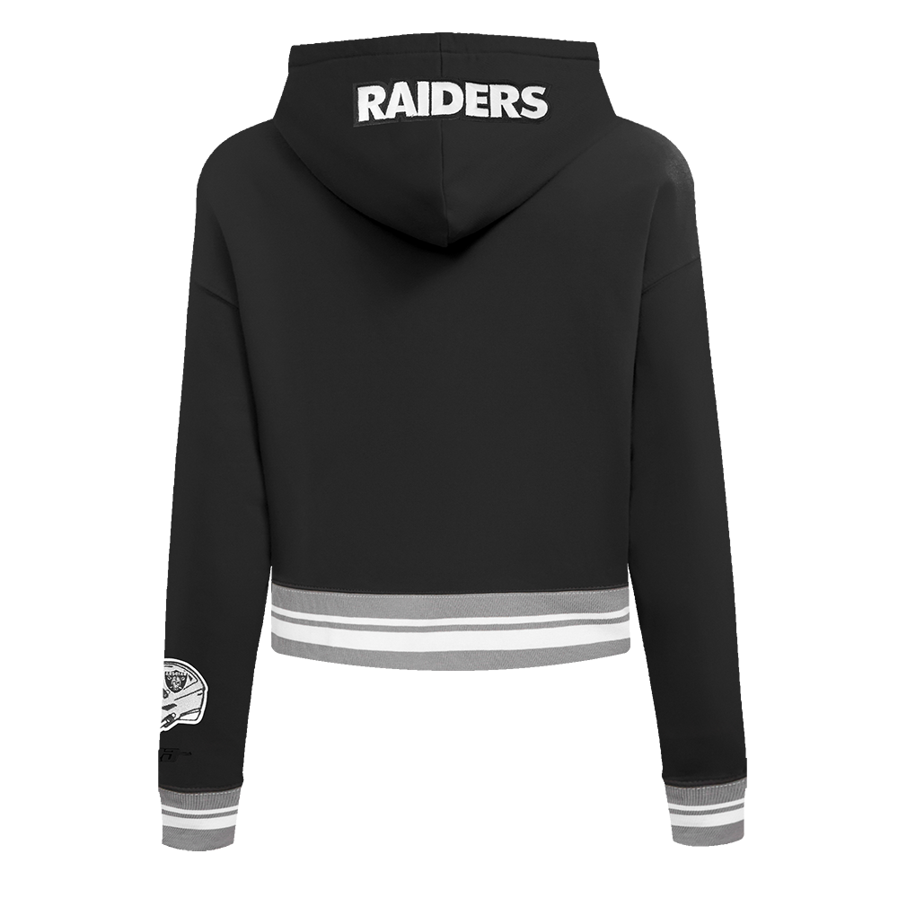 NFL LAS VEGAS RAIDERS CHANDAIL À CAPUCHON MASHUP COURT CÔTELÉ POUR FEMME (NOIR/GRIS)