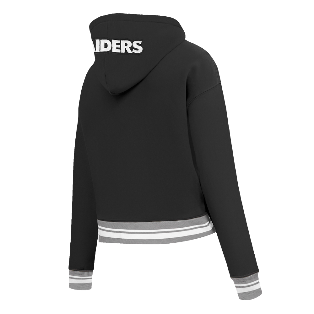 NFL LAS VEGAS RAIDERS CHANDAIL À CAPUCHON MASHUP COURT CÔTELÉ POUR FEMME (NOIR/GRIS)