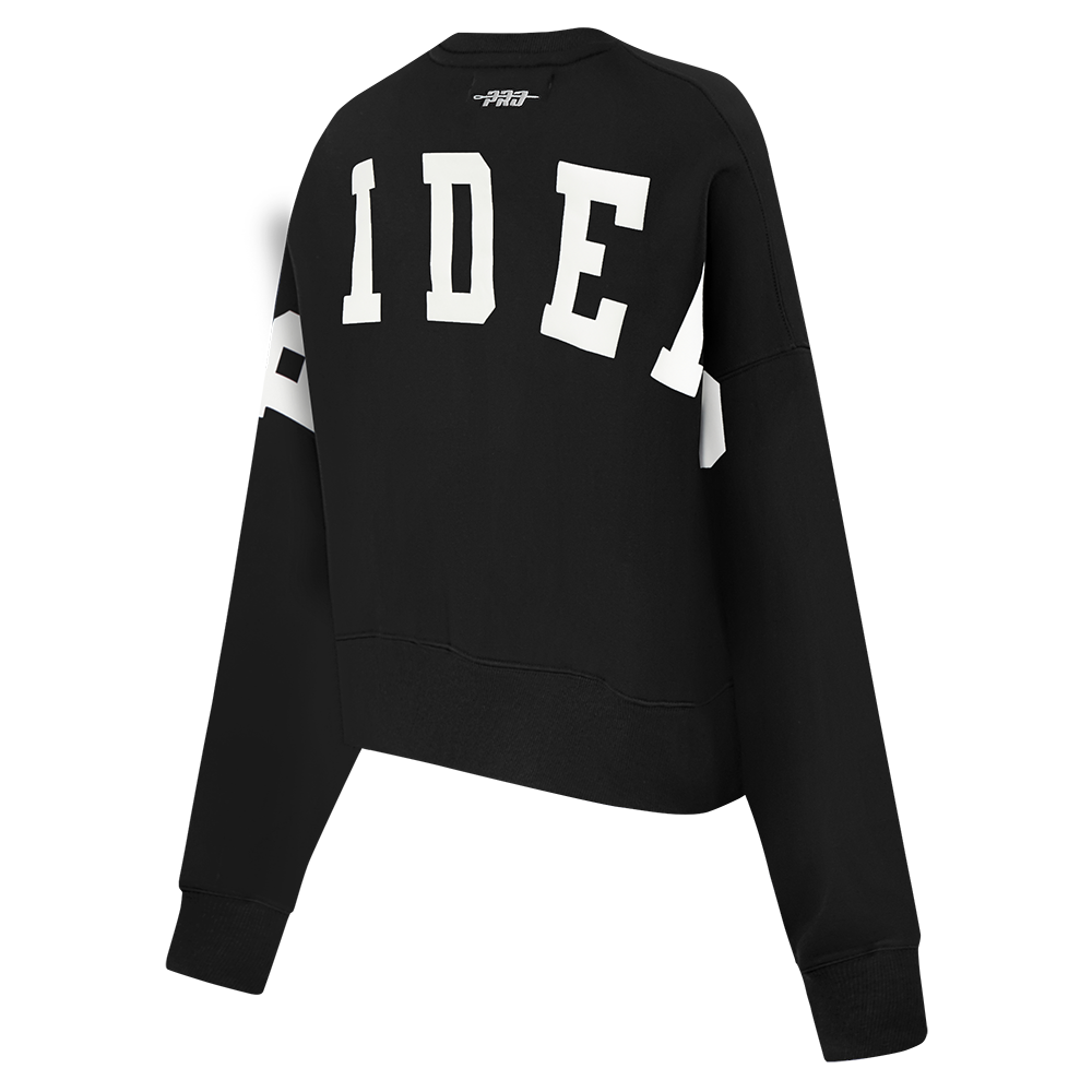 NFL LAS VEGAS RAIDERS WINGSPAN WOMEN'S FLEECE CREWNECK (BLACK)