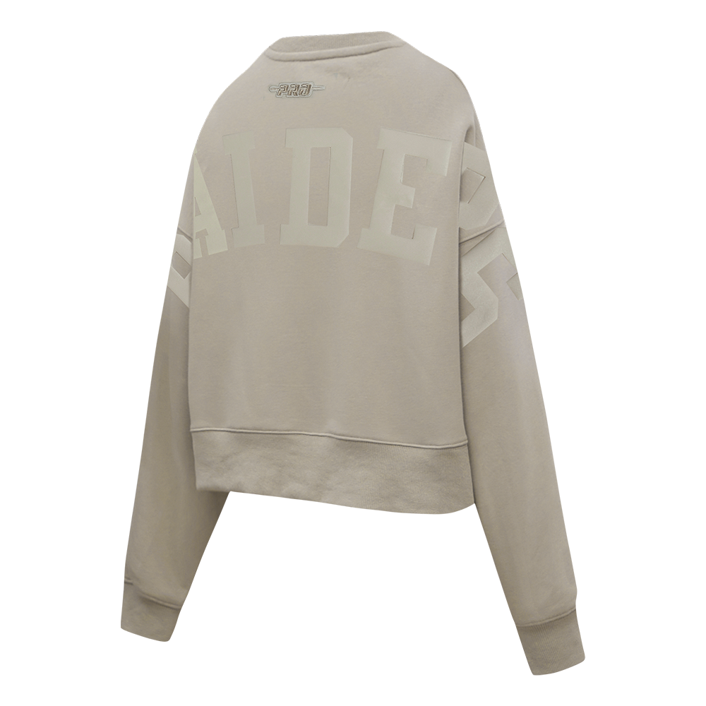 NFL LAS VEGAS RAIDERS WINGSPAN WOMEN'S FLEECE CREWNECK (TAUPE)