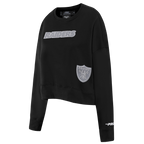 NFL LAS VEGAS RAIDERS REVERSE FRENCH TERRY WOMEN'S FLEECE CREWNECK (BLACK)