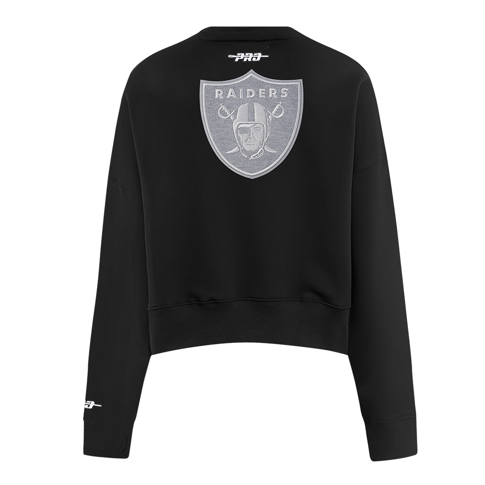 NFL LAS VEGAS RAIDERS REVERSE FRENCH TERRY WOMEN'S FLEECE CREWNECK (BLACK)