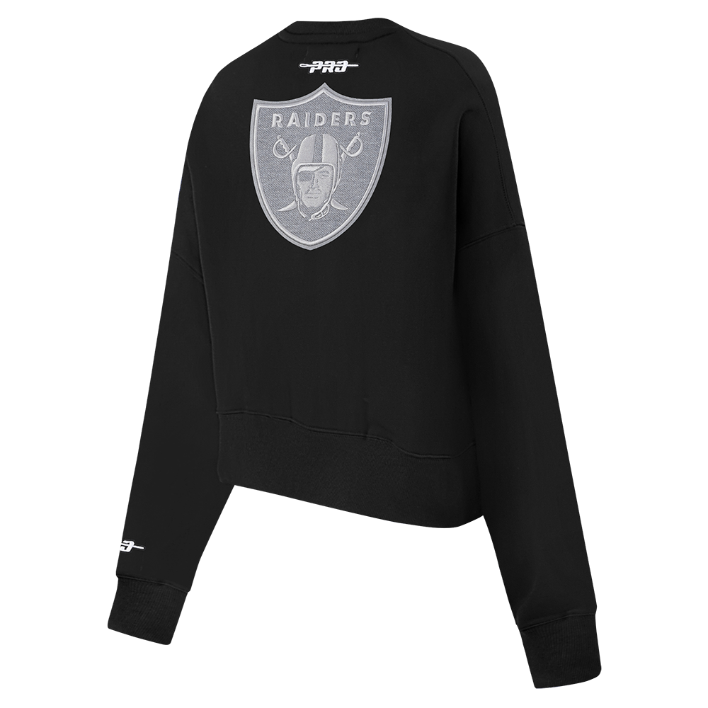 NFL LAS VEGAS RAIDERS REVERSE FRENCH TERRY WOMEN'S FLEECE CREWNECK (BLACK)