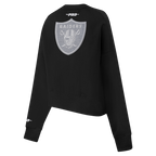 NFL LAS VEGAS RAIDERS REVERSE FRENCH TERRY WOMEN'S FLEECE CREWNECK (BLACK)