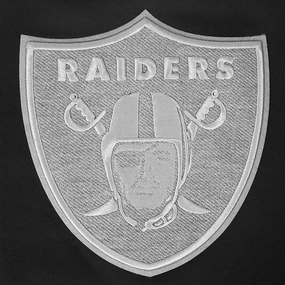 NFL LAS VEGAS RAIDERS REVERSE FRENCH TERRY WOMEN'S FLEECE CREWNECK (BLACK)