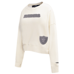 NFL LAS VEGAS RAIDERS REVERSE FRENCH TERRY WOMEN'S FLEECE CREWNECK (EGGSHELL)