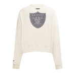 NFL LAS VEGAS RAIDERS REVERSE FRENCH TERRY WOMEN'S FLEECE CREWNECK (EGGSHELL)