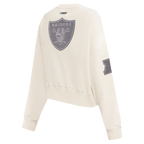 NFL LAS VEGAS RAIDERS REVERSE FRENCH TERRY WOMEN'S FLEECE CREWNECK (EGGSHELL)