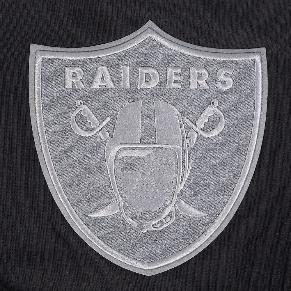 NFL LAS VEGAS RAIDERS REVERSE FRENCH TERRY CHANDAIL À CAPUCHON EN MOLLETON À GLISSIÈRE ET À BLOCS DE COULEUR POUR FEMME (NOIR/GRIS/COQUILLE D'ŒUF)
