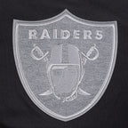 NFL LAS VEGAS RAIDERS REVERSE FRENCH TERRY CHANDAIL À CAPUCHON EN MOLLETON À GLISSIÈRE ET À BLOCS DE COULEUR POUR FEMME (NOIR/GRIS/COQUILLE D'ŒUF)